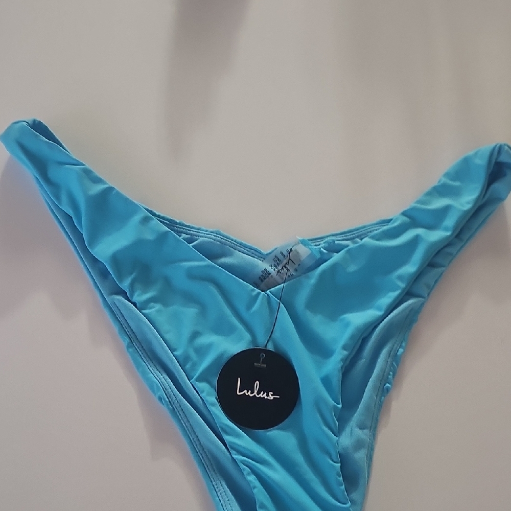 Lulu's Blue Brazilian Bikini Swim Bottom Size Xl New